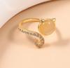 Charming Cat Ear & Eye Ring with Micro-set Diamonds - Adjustable Luxury Hand Jewelry