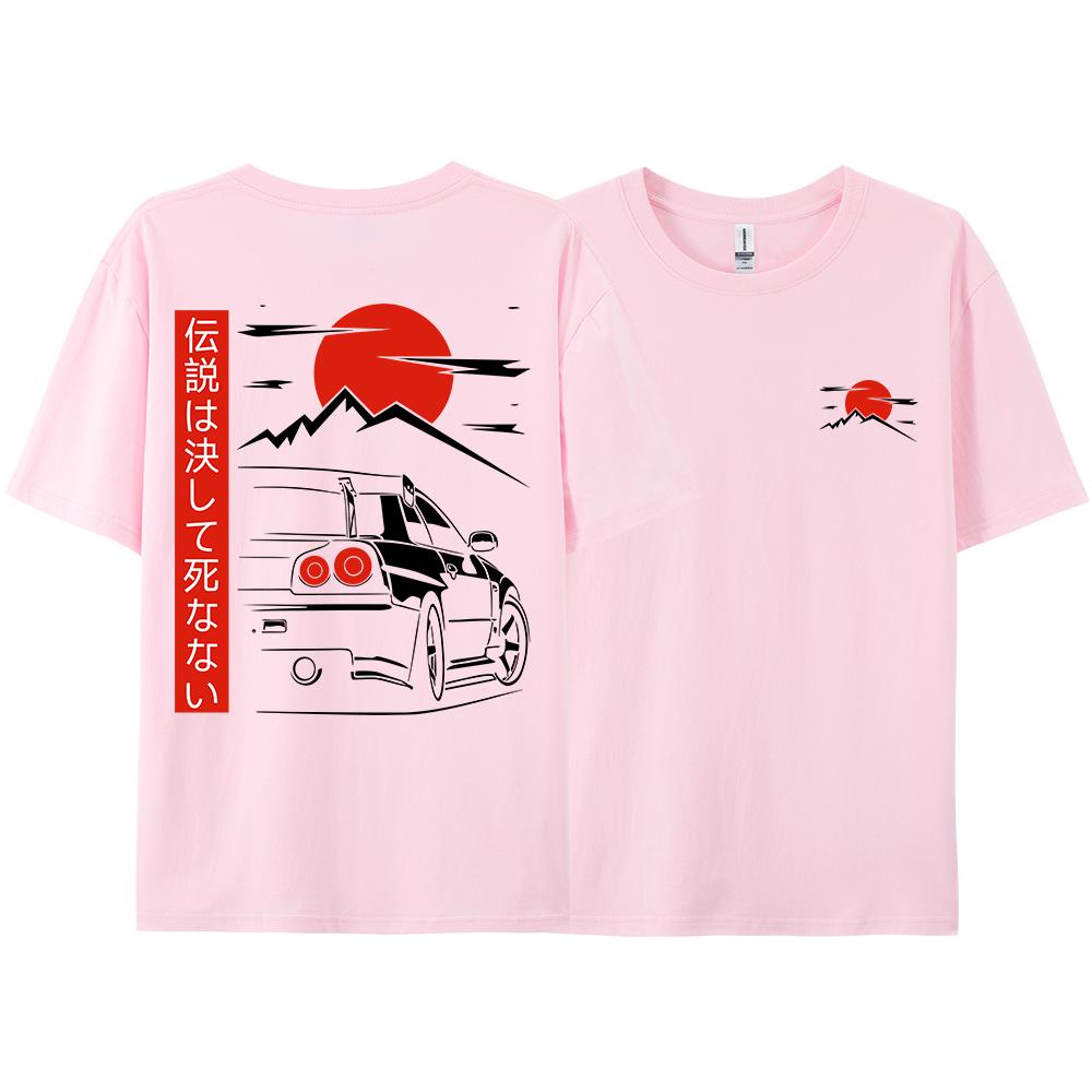 Japanese Style Racing T Shirts Culture Street Wear for Men Women Oversized Cotton Y2K Tees Couple Tops Original Design