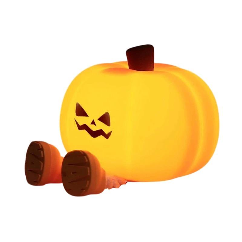 

Перезаряжаемый Хэллоуинский Светодиодный Ночник Портативная Мультяшная Лампа Usb Силиконовая Тыква Для Спальни Прикроватная Для Детей Детский Мягкий
