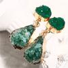 Retro cluster crystal stud earrings, candy-colored water drop earrings for women