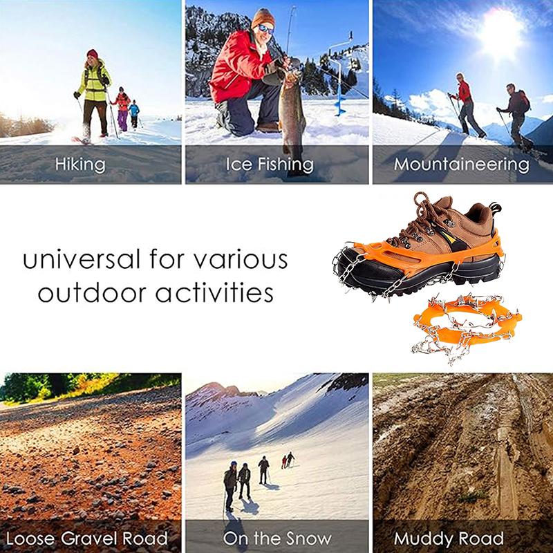 Ski Mountaineering Outdoor Ten-Tooth Ice And Snow Anti-Slip Shoe Covers Outdoor Mountaineering Crampons 10-Tooth Ice Grab