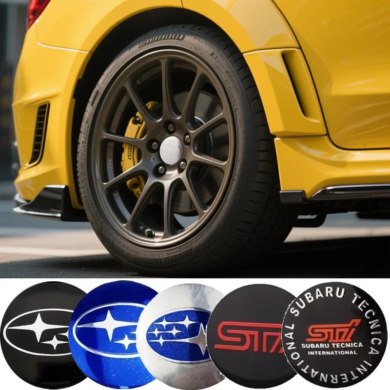 For Subaru STI XV WRC WRX BRZ LEVORG FORESTER IMPREZA LEGACY OUTBACK 4pcs 56MM Car Wheel Center Emblem Hub Badge Sticker X666