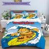 3pcs Surfing-garfield Bedding Set: Perfect for Bedroom or Guest Room. Soft and Comfortable with No Core Included Yy251009208