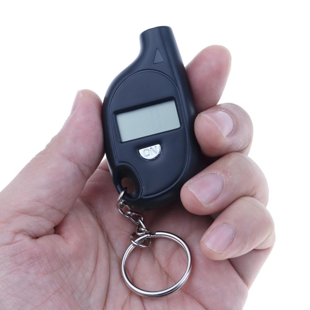 Car Bike Motor Tyre Pressure Tester Air Pressure Checker Adapter With Keychain Mini LCD Digital Tire Pressure Gauge TPMS Tools