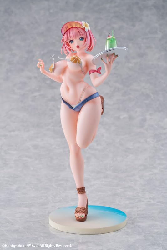 Hobby Sakura Summer Waiter illustration by scale painted PVC and ABS approximately 250mm tall Kinku, 1/7 figure, (including base)