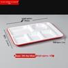 Two-Color Melamine Six-Grid Fast Food Serving Plate - School Cafeteria Rectangular Divider Plate