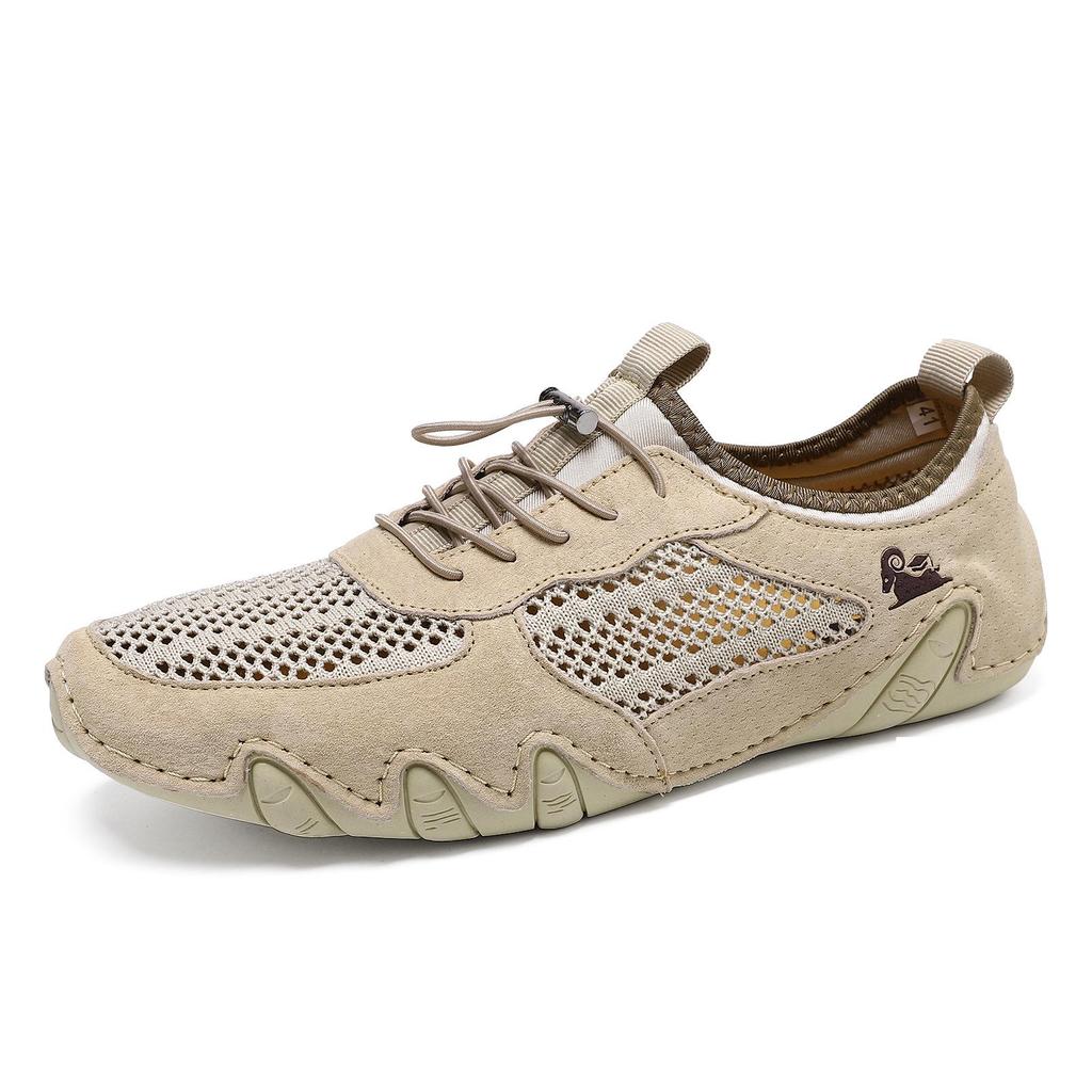 Men's Summer Mesh Leather Casual Sports Shoes - Octopus Lazy Design, Large Size