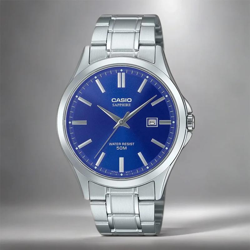 CASIO G SHOCK Quartz Movement Stainless Steel Strap Watch Men's Watches Blue Dial MTS-115D-2A1V