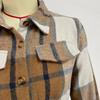 Primavera Autunno Donna Plaid Manica Lunga Cintura Cardigan Abiti Colletto Revers Vita Alta A-Line Lunghezza Media Abito Camicia