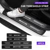 4Pcs Carbon Fiber Car Door Sill Threshold Protector Logo Stickers For Mercedes Benz AMG A B G Class W108 W124 W126 W140 W168