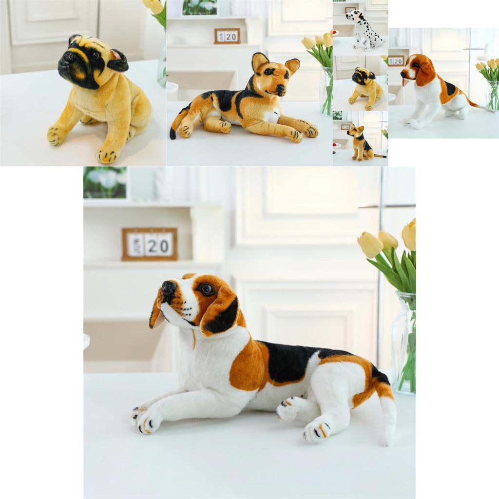 Cozy Plush Puppy Toy Realistic Sheepdog Dalmatian Shar Pei Long Ear Dog For Kids