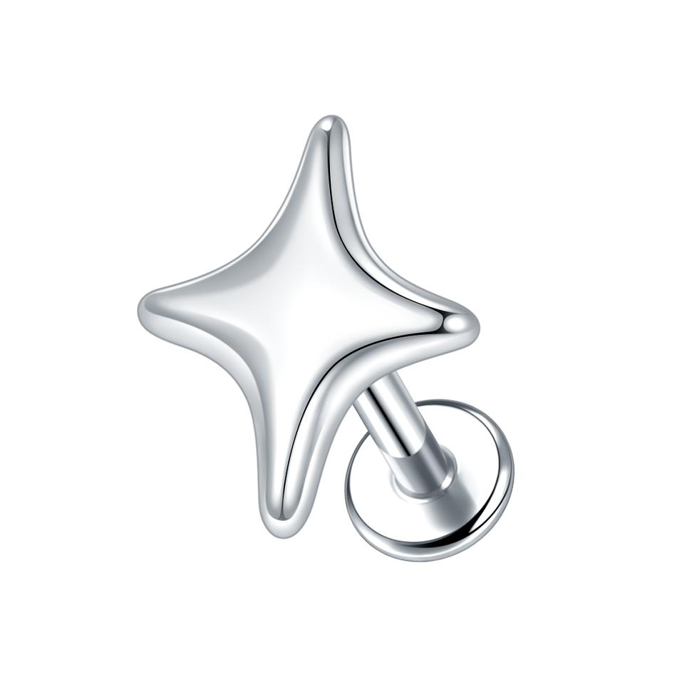 1Pc/5Pcs Titanium Star Ear Tragus Cartilage Helix Daith Piercing Lip Stud Earrings for Women Internal Thread Body Piercing 16G