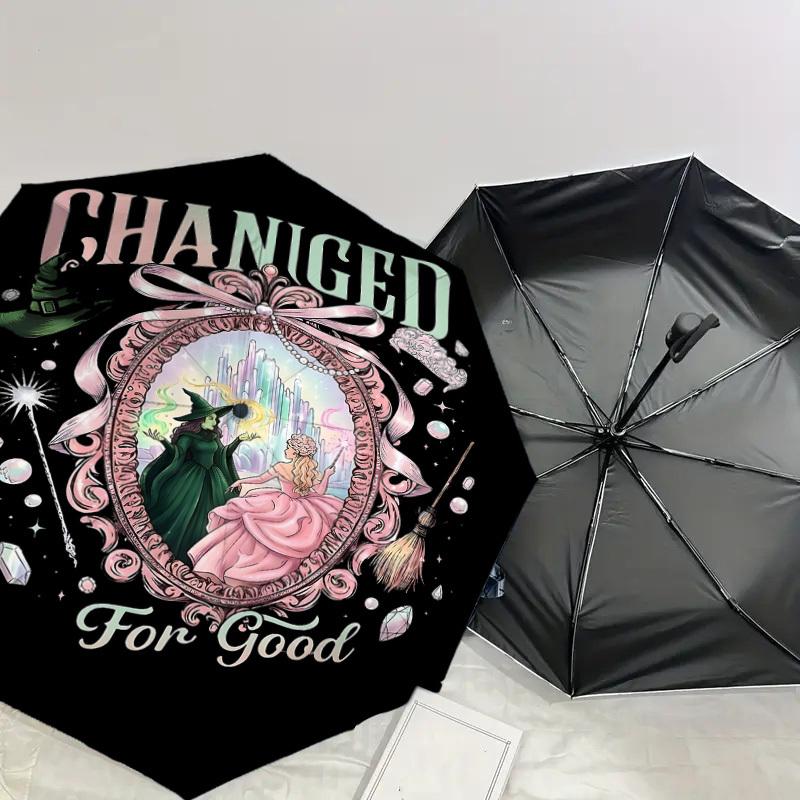 1PC Wicked Witch of the West, Dorothy Gale Automatic Open/Close Umbrella with Windproof, 8-Rib Sturdy Canopy, Durable Ribs, Fashionable Design,1285A