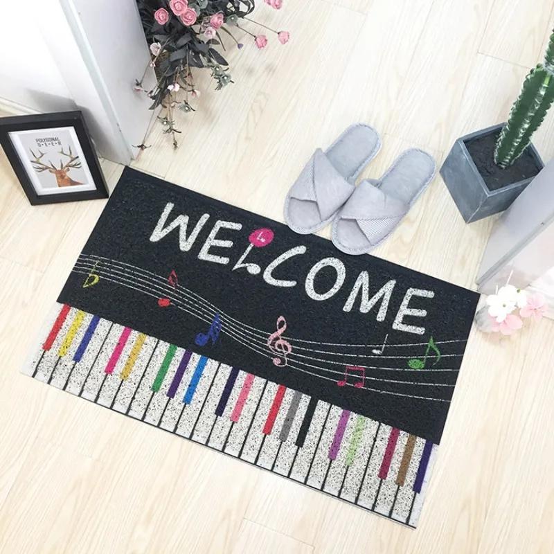 Entrance door carpet entry door floor mat silk ring foot mat