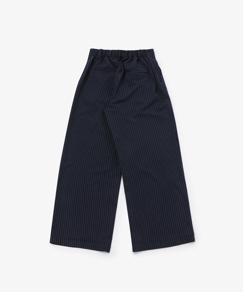 Solteuaenchokollis Wide Elastic Waist Slacks Striped Navy 4W241V001