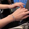 Silbernes Armband im koreanischen Stil mit vollen Diamanten – Luxuriös, Nischen-Design, Coole Wintermode