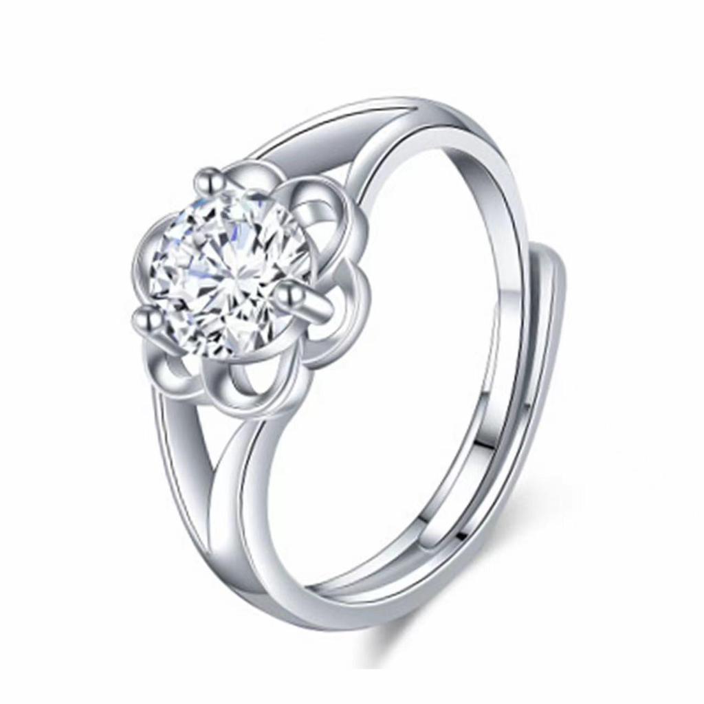 TikTok Influencer Inspired Moissanite Six-Prong Wedding Ring for Women - One Carat Jewelry