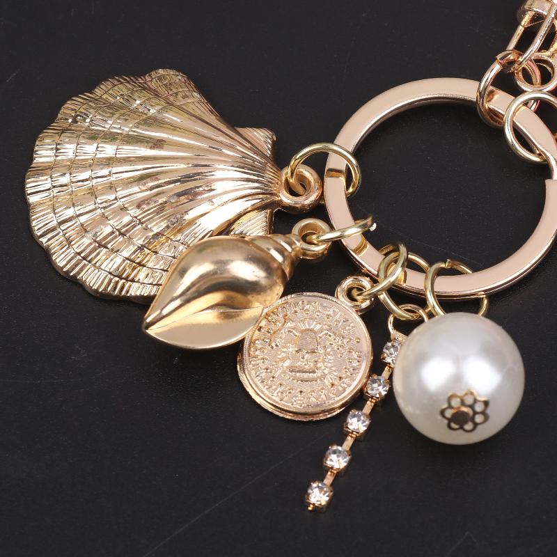 Women Pearl Starfish Accessories Key Ring Starfish Keychain Keychain Bag Pendant Decor Gifts