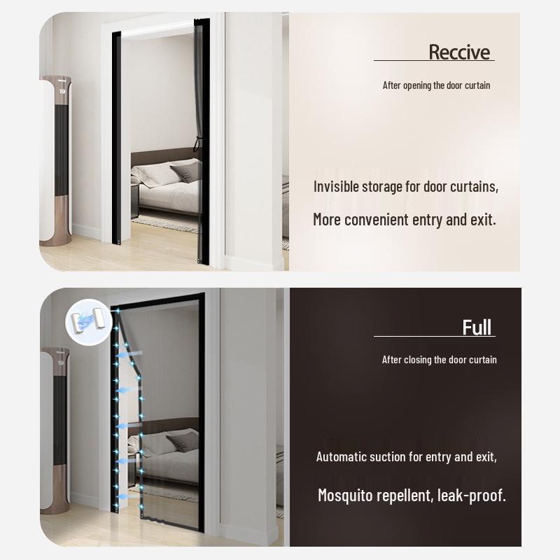 Premium Magnetic Anti-Mosquito Sliding Door Curtain with No-Drill Diamond Mesh for Home Use