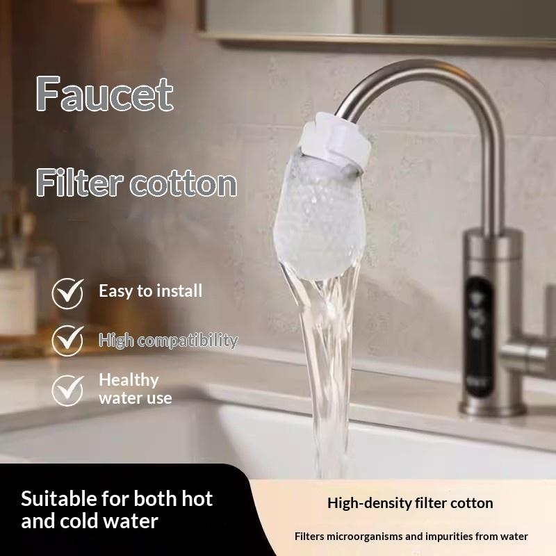 10 Stück Wasserhahnfilter Baumwolle, Spritzschutz Entfernt Sand Filtert Mit T-Riemen, Wasserreinigung Socken Für Leitungswasser Rostentfernung