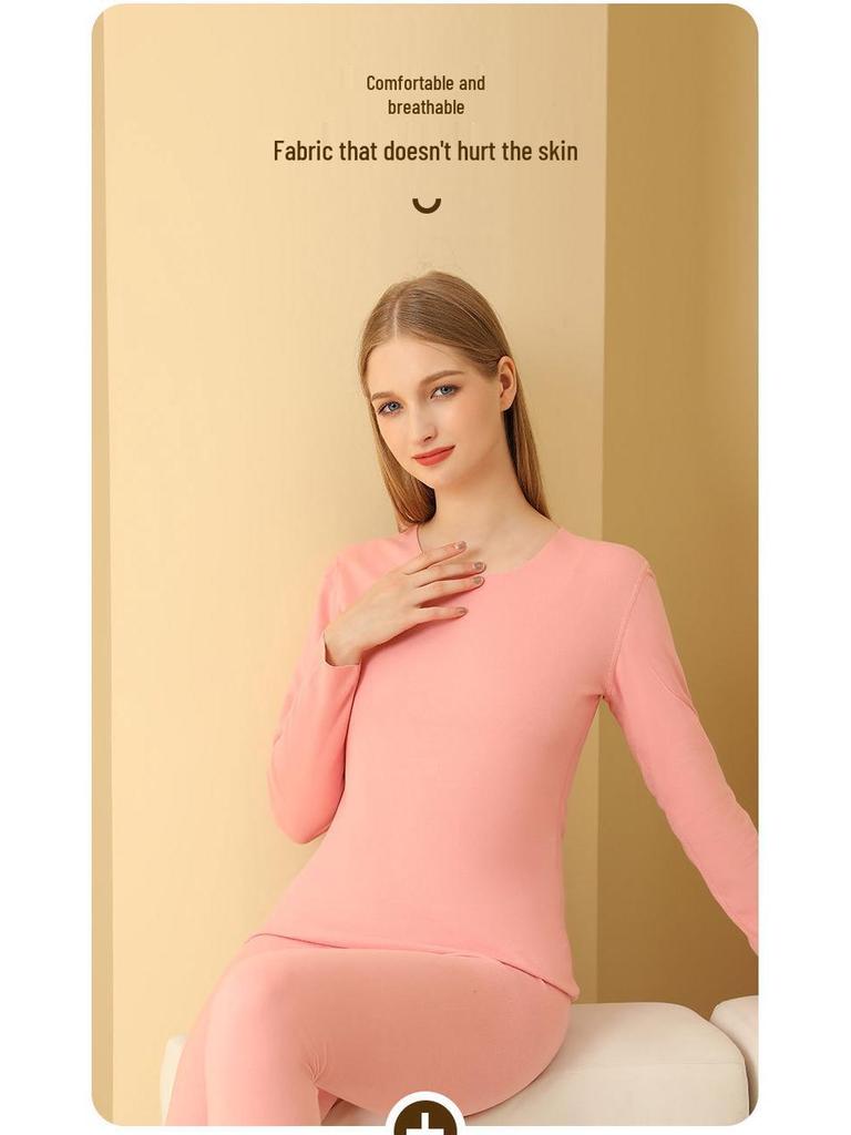 Men's & Women's Seamless Fleece-Lined Thermal Underwear Set for Autumn & Winter