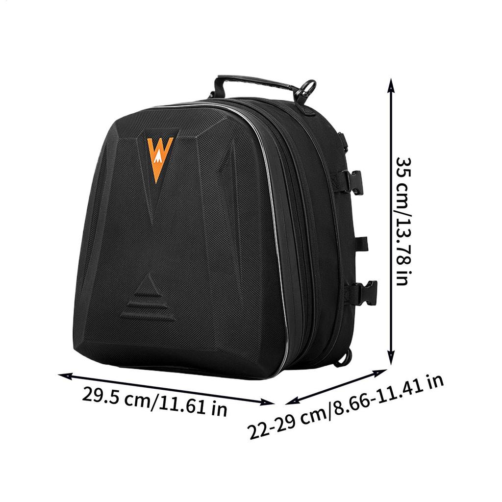 Motorcycle Bag 20L-28L Expandable Hard Shell Backpack Waterproof Motorcycle Helmet Bag Rear Rack Storage for Motorbike Travel