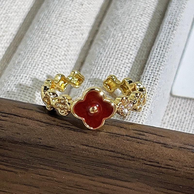 Exquisite Four-leaf Clover Open Ring - Minimalist Luxury Women s Ring Adjustable opening