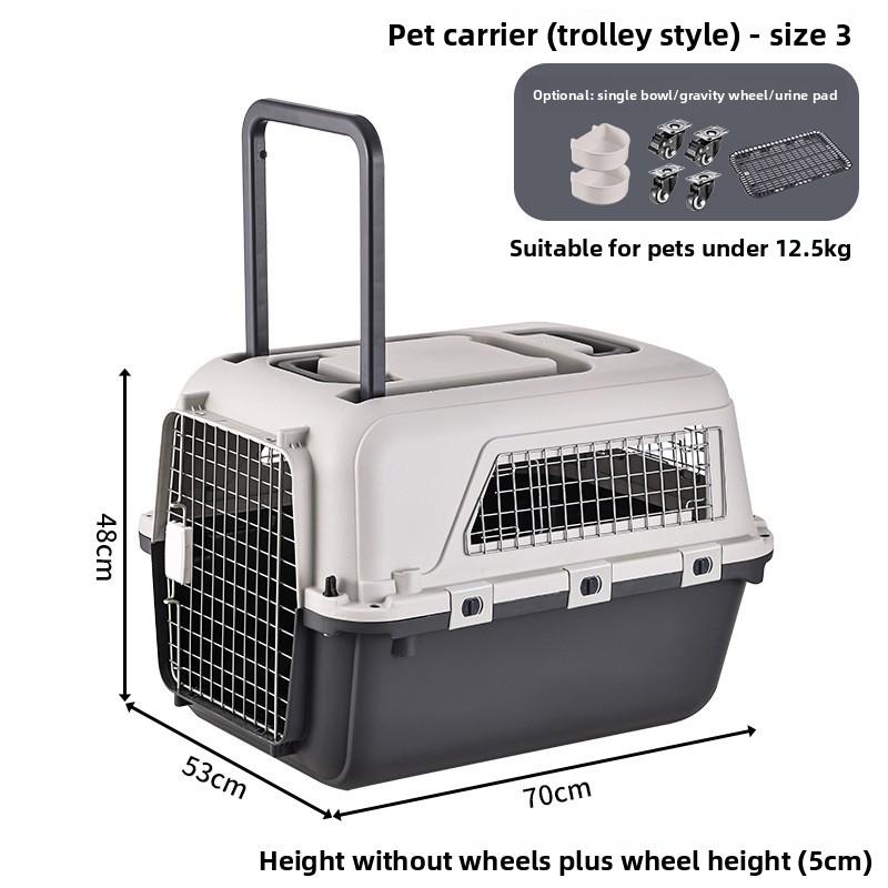 

Pet Air Box Dog with Wheels Breathable Transport Travel Cat Dog Carrier Portable High Load-bearing Pets Carriers and Travel Gear