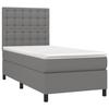 VidaXL Lit à sommier tapissier avec matelas Gris foncé 90x200 cm Tissu - Modèle 3142066