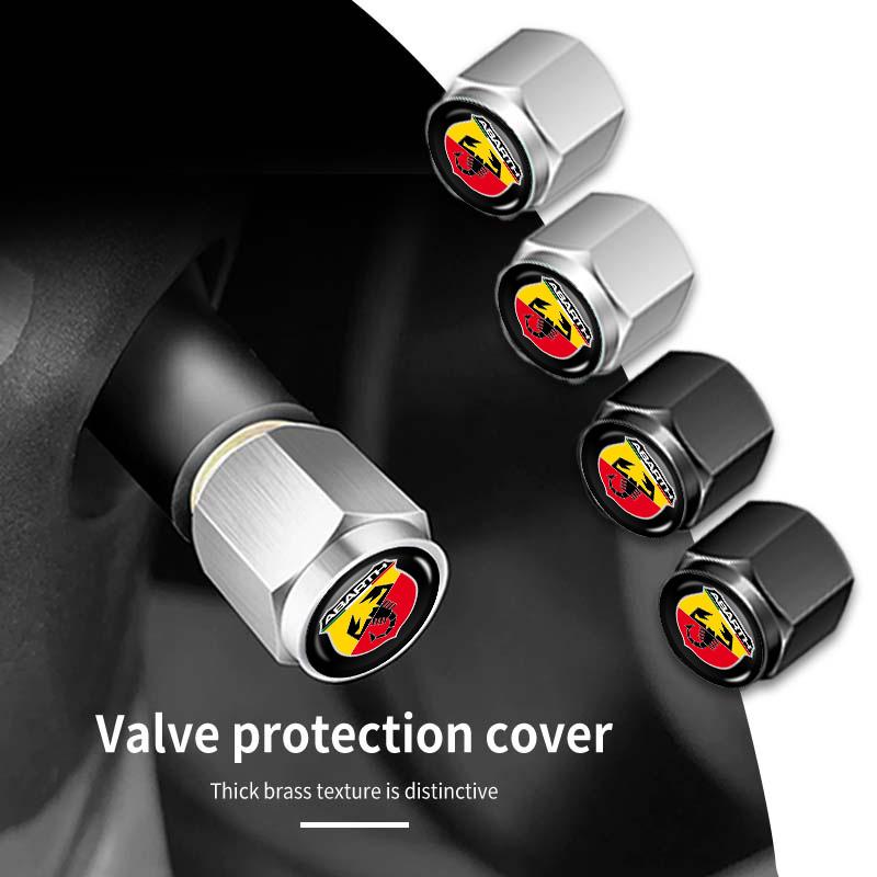 5pcs Car Tire Theftproof Wheel Air Valve Caps Tyre Stem Cover For Abarth Freemont Strada 500x Grande Punto Ducato Stilo Palio