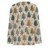 Women's Fashion Casual Slit Hem Round Neck Long Sleeve Loose  Printed T-Shirt Ladies Top