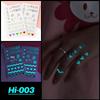 Electric Sound Festival Waterproof Blue Luminous Rainbow Tattoo Stickers