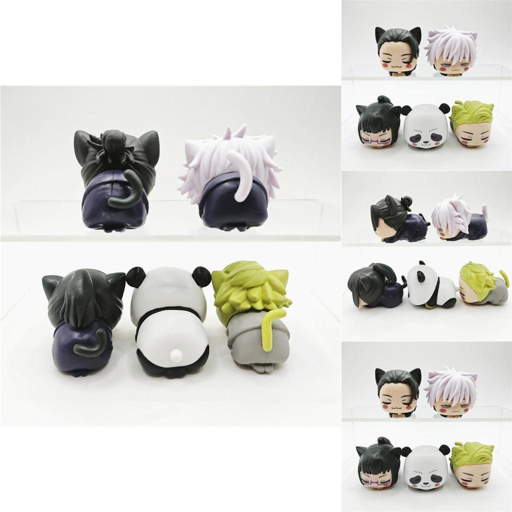 Jujutsu Kaisen Pijama com Orelhas de Gato Modelo de Bolo de Carro Kit de Montagem em PVC Caixa Surpresa Colecionável Para Fãs de Anime