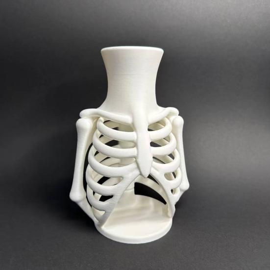 3D Printed Ribcage Skeleton Vase, Multifunctional Decorative Bone Shape Vase for Flowers, Jewelry Makeup Brush Holder, Gothic Home Decor Halloween