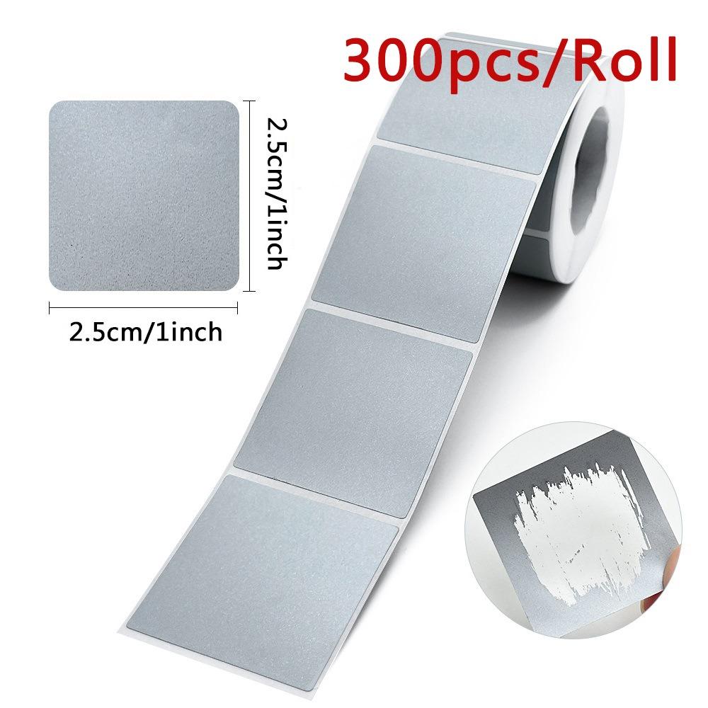 300pcs/Roll Self-adhesive Scratch Labels Stickers 2.5cm DIY Scratch Stickers  Party Supplies