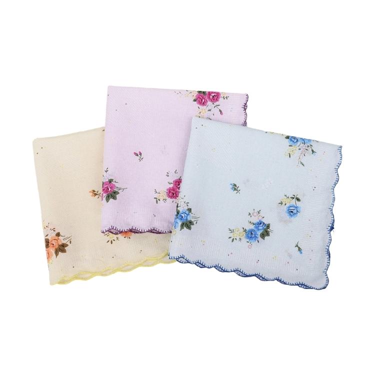 Breathable Cotton Bridal Handkerchief Delicately Woven Lace Accents Suitable for Sensitive Skin