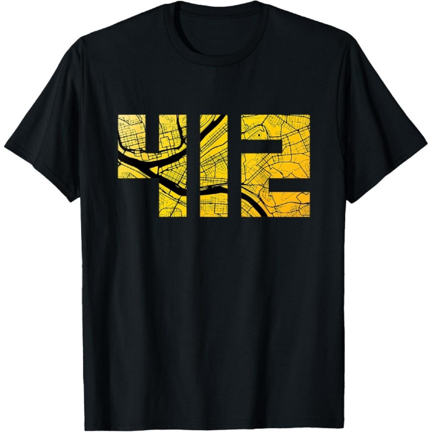 

412 Pittsburgh Map T-Shirt XXXXXL