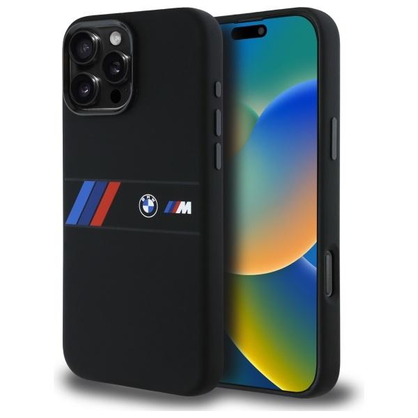 BMW Bmhmp16X23Saxk Iphone 16 Pro Max     6.9 Czarny/Black Hardcase Silicone Middle Stripe Magsafe