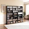 Media Storage Cabinet, 8-Tier DVD Shelf Organizer, 142 X 22 X 130 Cm Multimedia Storage Organizer for CDs, DVDs, Books & Games, CD Shelf for Living