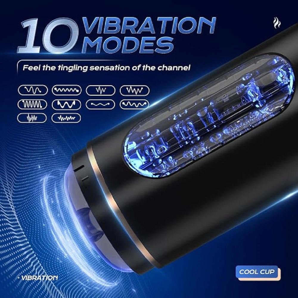 Automatic Male Masturbator 10 Vibrating Mode 3D Textured  Sleeve Real Pocket Pussy Stroker Hands Free Adult Sex Toys for Man