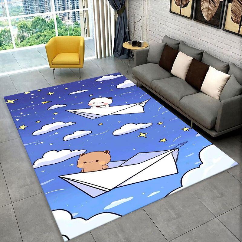Cute Bubu Dudu Love Cartoon Bear Non-Slip Area Rug for Living Room,Bedroom,Playroom,Carpet Floor Mat Home Decor Rug Room