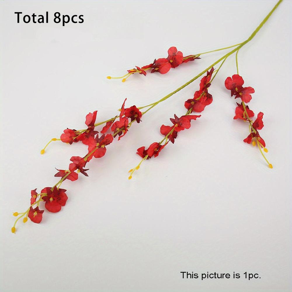 Artificial Dancing Orchid Flowers, Silk Faux Flowers Fake Butterfly Orchids Bouquet Artificial Gypsophila Flowers for Home Decor