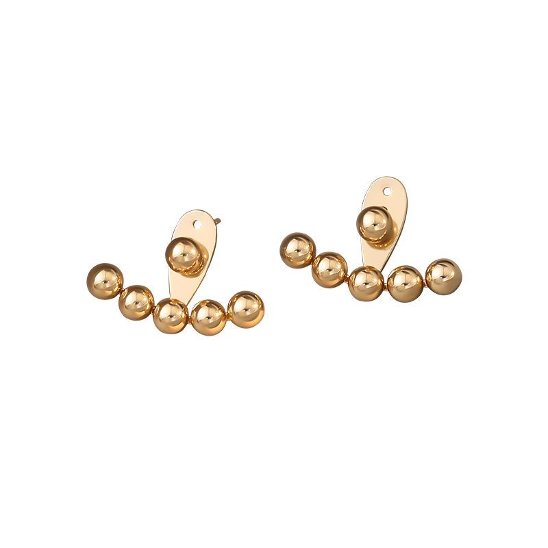 Beaded Stud Earrings Jewelry Gold Color Earring