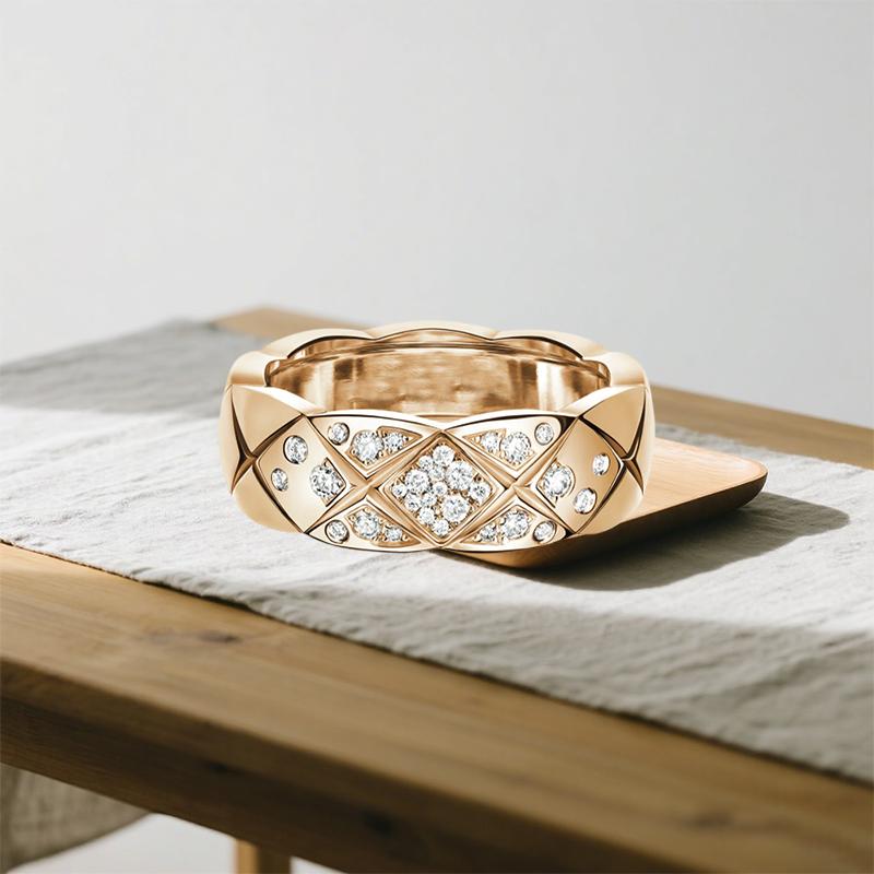 

2025 Нове Модне Кільце для Пари, Кільце з Діамантовим Візерунком у Стилі Легка Розкіш, На Вибір Кілька Стилів. 9