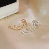1PC Bent Zircon Ear Bone Clip Inlaid with Synthetic Zircon for Women's Fashionable and Elegant Temperament Ear Hook