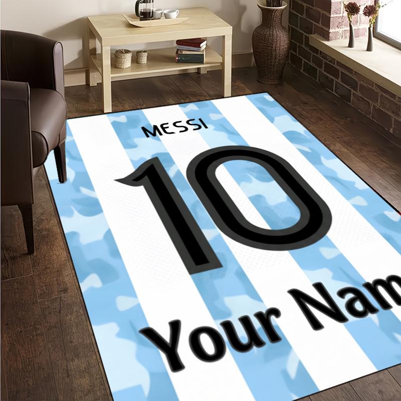 Custom Name Number 10 Football Rug - Decorative Non-slip Carpet With YourName For Bedroom Or Office Perfect Gift For Family And Friends