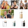 Silicone Water Drinking Tumbler Bamboo Lid Milk Mocha Cups Cute Iced Coffee Glasses  Smoothie
