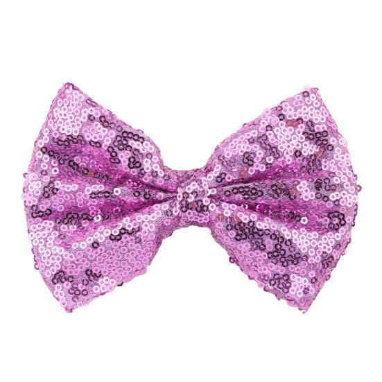 Hairpin Safety Rounded Corner Clip with Burr-Free Metal Spring Bow Shape Shiny Sequin Decoration Hairpin Children Sparkling Hair Accessory