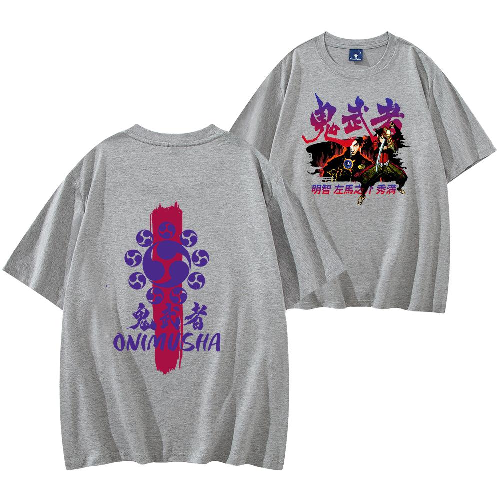 

Onimusha Warlords Персонажи Видеоигры Ретро Футболка Футболка Onimusha Путь Меча Мужская Женская Уличная Одежда Хип-Хоп Топы 4XL