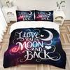 3pcs I Love You To the Moon and Back Quilt Cover Set, Soft and Cozy Bedroom